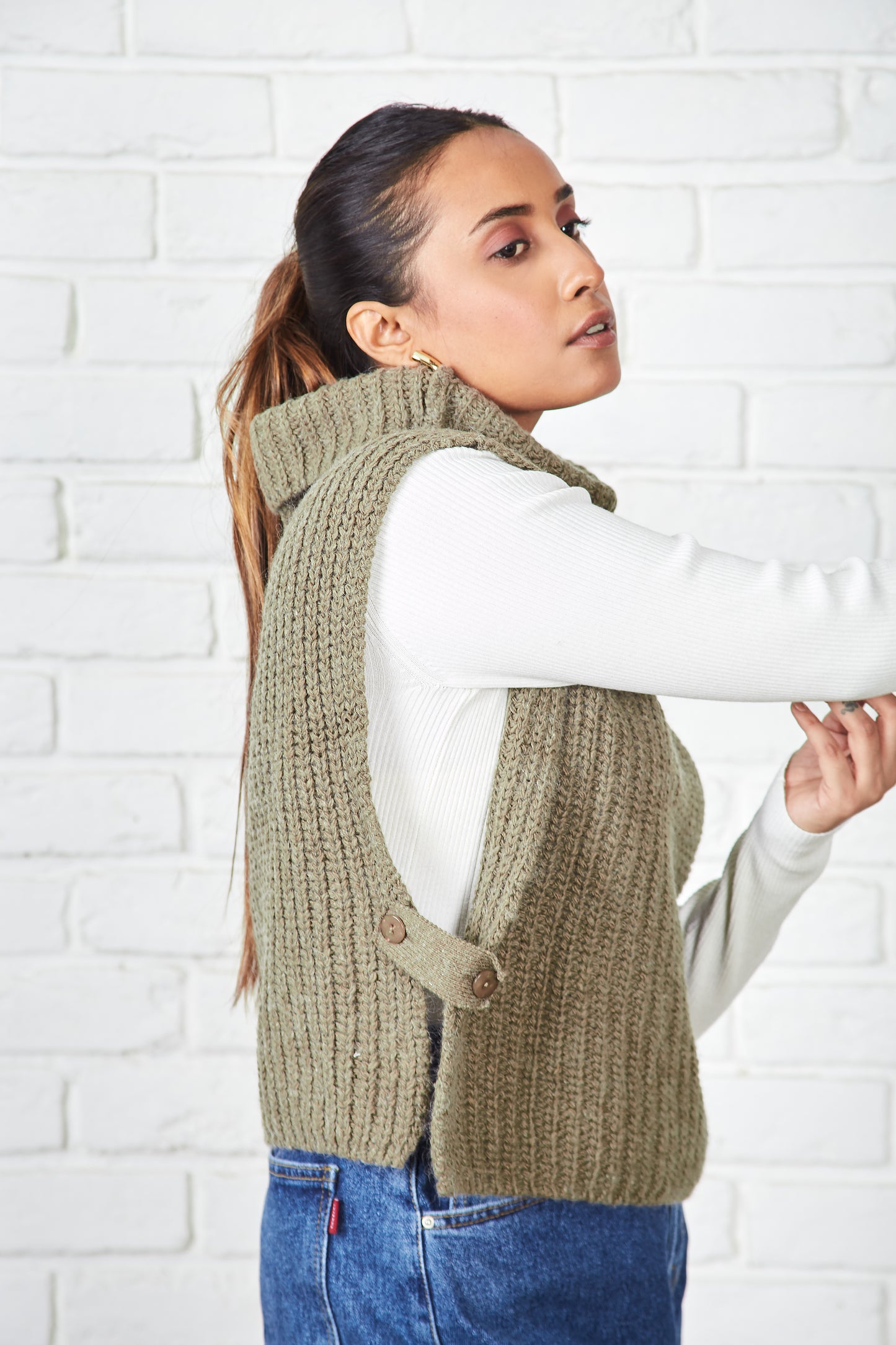 Baby Alpaca Turtleneck Vest