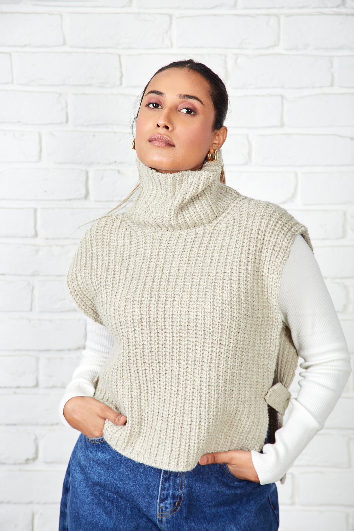 Baby Alpaca Turtleneck Vest