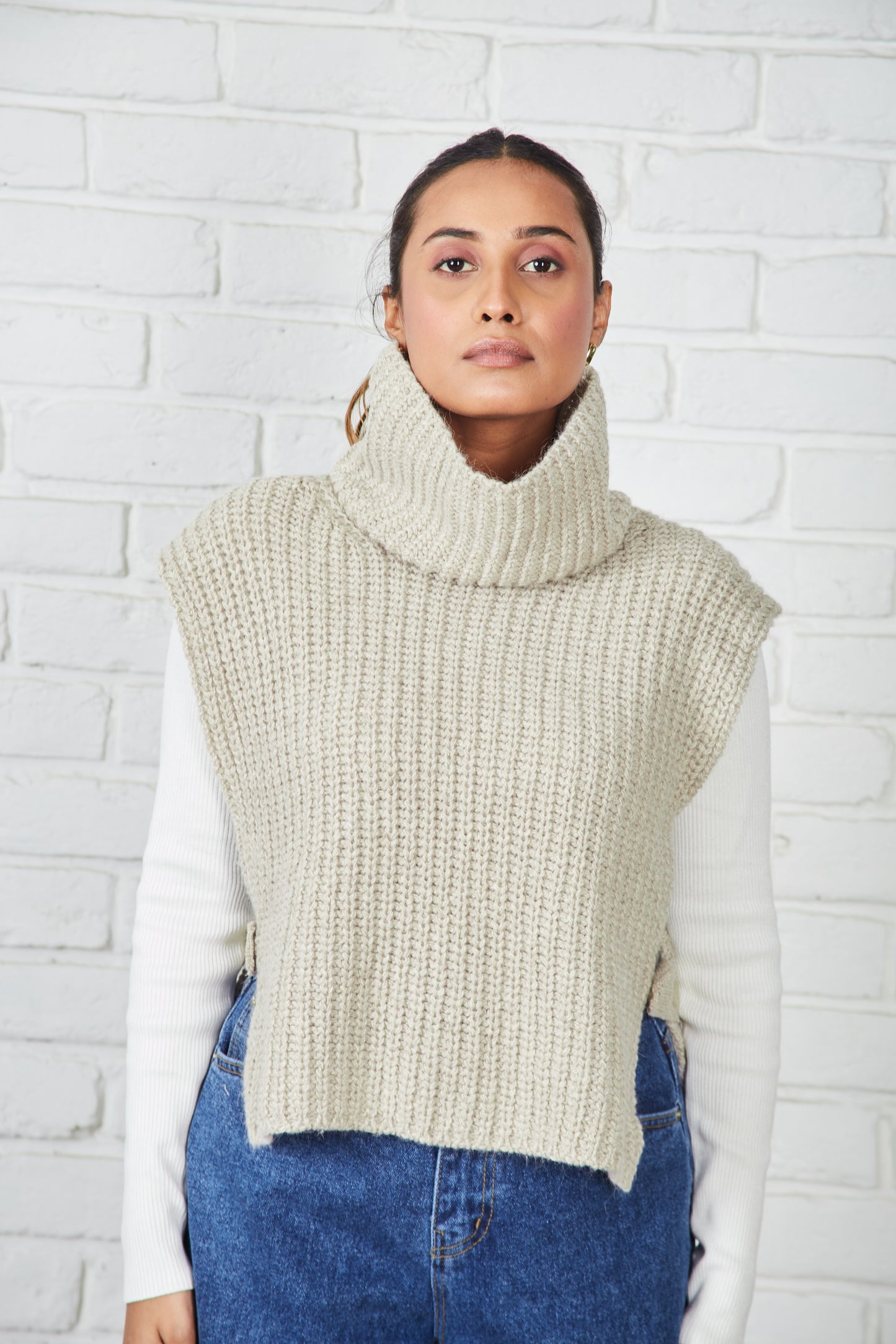 Baby Alpaca Turtleneck Vest